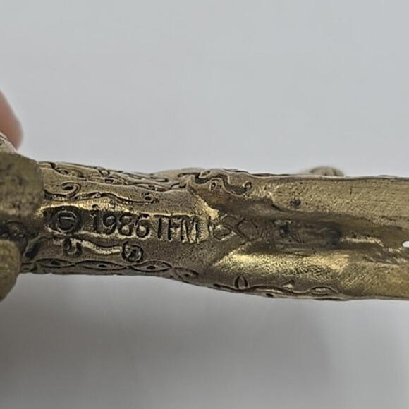 Vtg Franklin Mint Curio Cabinet Cat‎ Collection Figurine Asian 1986 Brass Etched - Picture 8 of 15